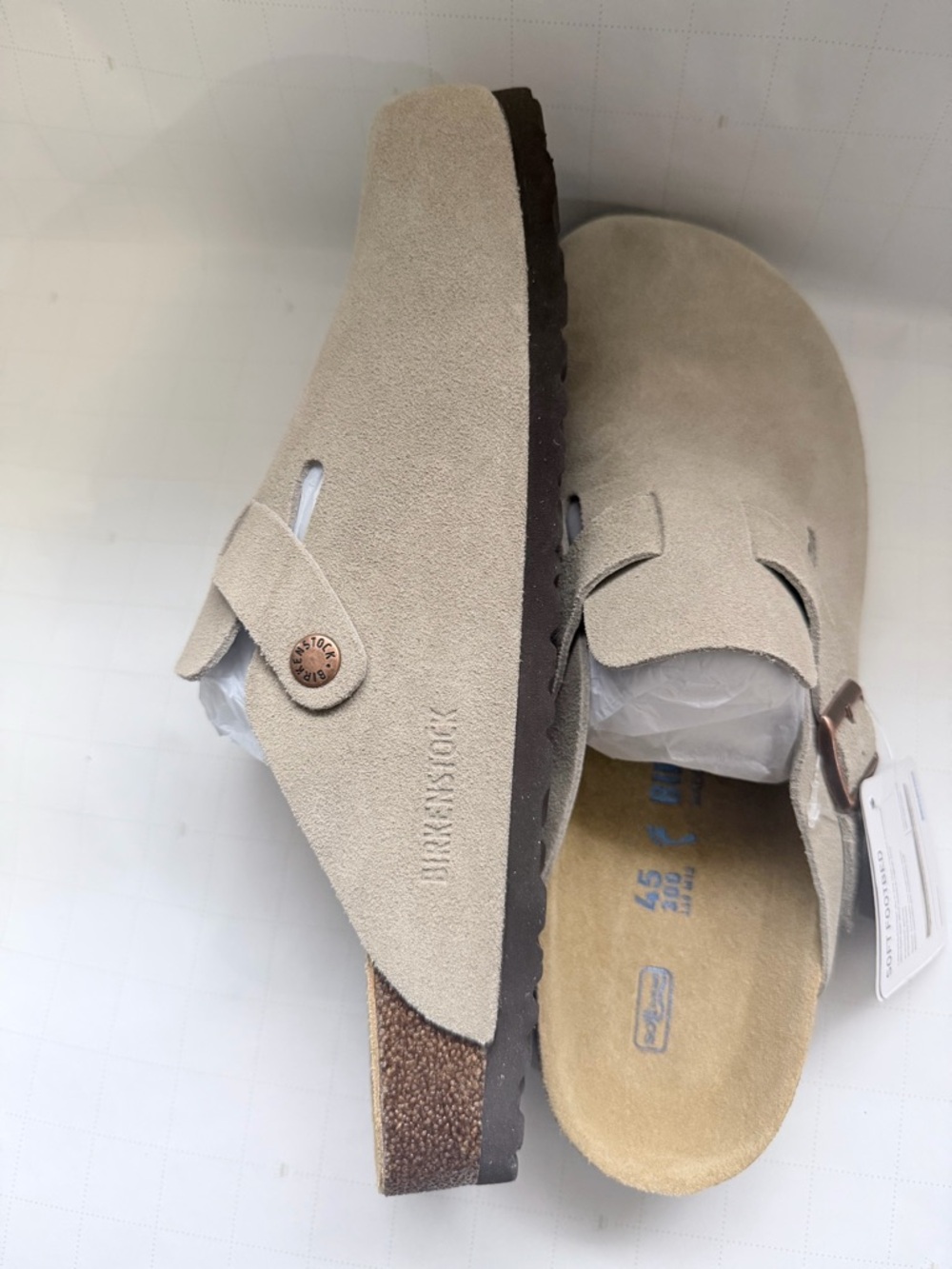 Birkenstock Beige Suede Slip-On Clog - Picture 3 of 5